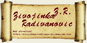 Živojinka Radivanović vizit kartica